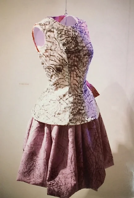 Cotton 2-piece dress from silk screen print by Joseph Nechvatel