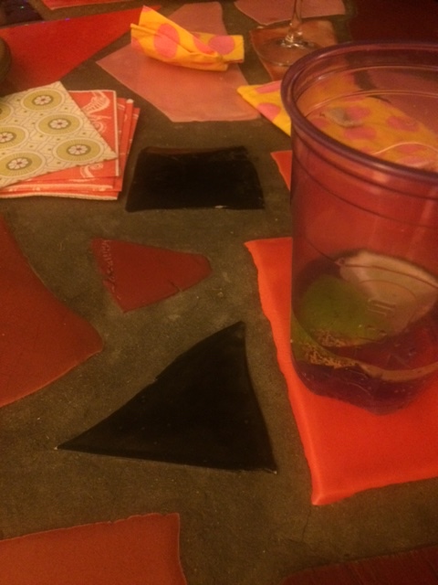 Mary Heilmann table on New Year's Eve
