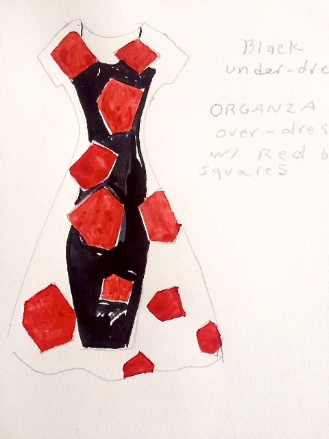 sketch for artist colab dress