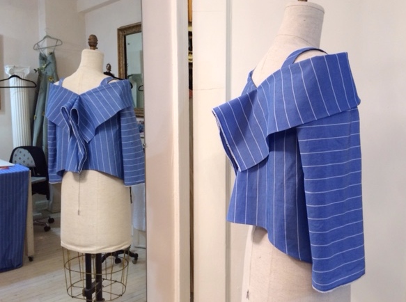 cotton stripe blouse 
