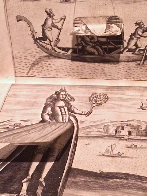 Book page from "Love in Venice" at the New York Public Library- flaps lift up to show the courtesans' undergarments