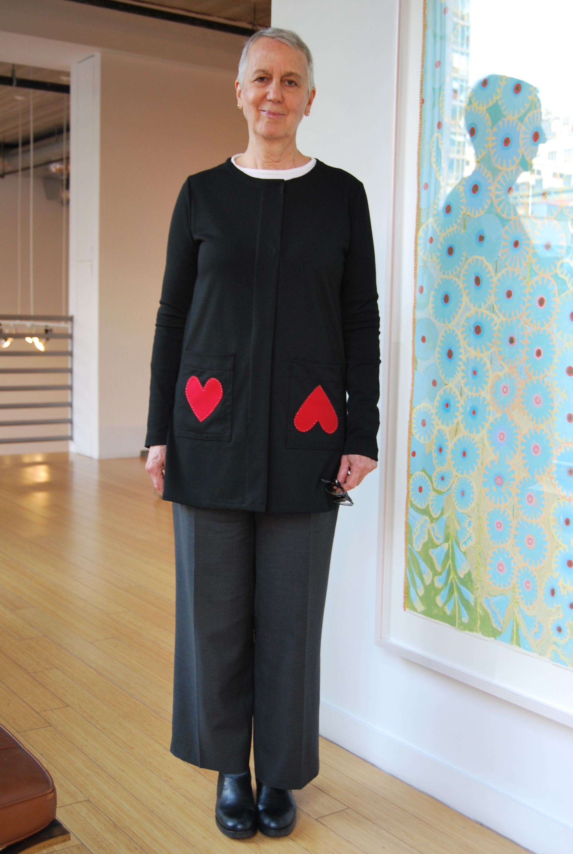  Sique Spence wearing my "Hearts" Tunic and wool pants 