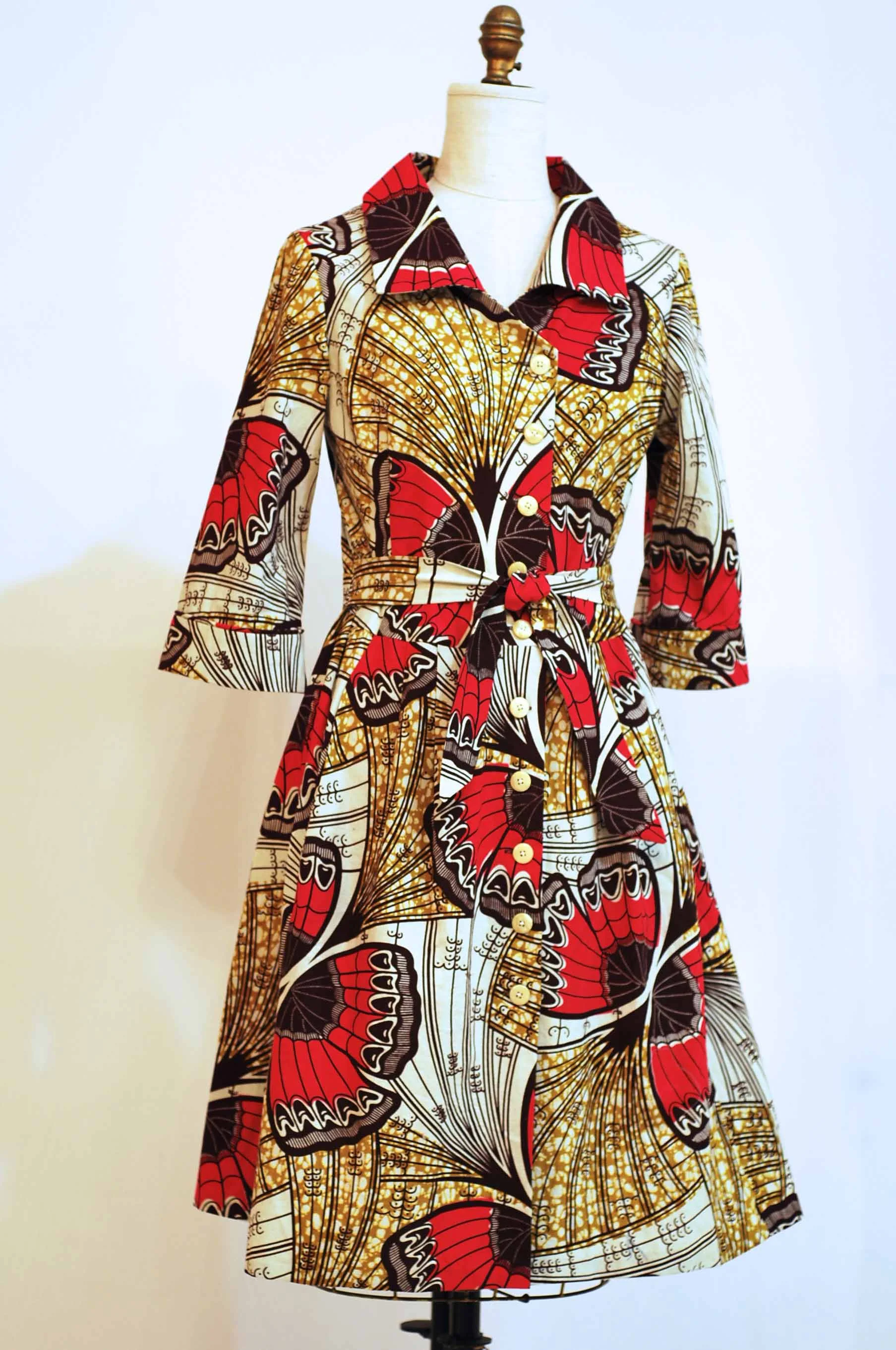 Butterfly Wrap Dress - sz 8 - 10 - waist up to 34" - Bust 37" was $475 - now $375. 100% Cotton - Machine Washable - SOLD