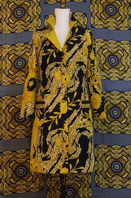Indian Kantha quilt made into a Frock coat