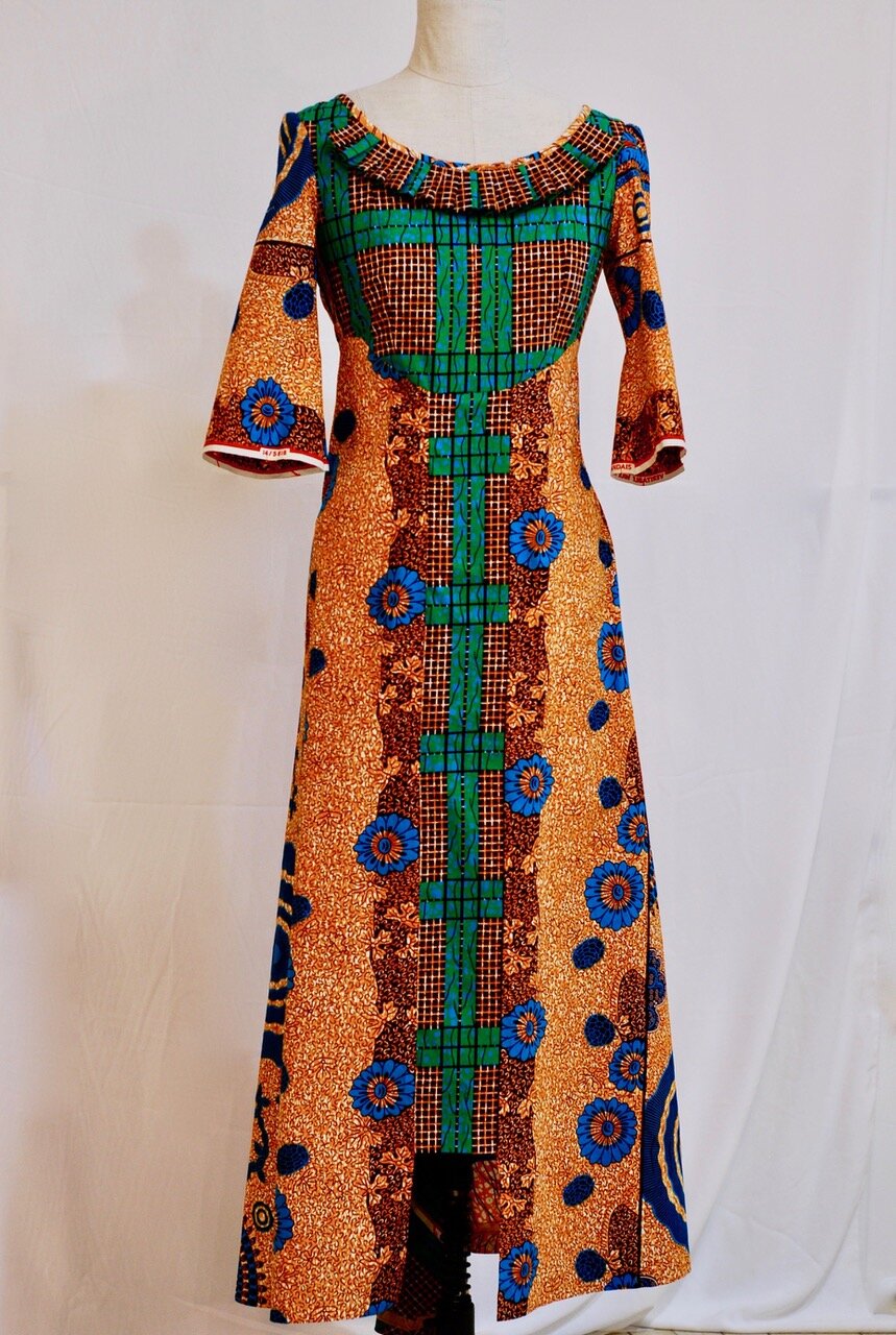   SOLD  Tarot Dress - Vlisco wax-print cotton - machine washable - size 8 -  