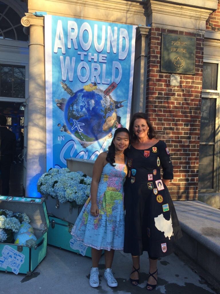 Mother / Daughter Travel theme batmitzvah dresses