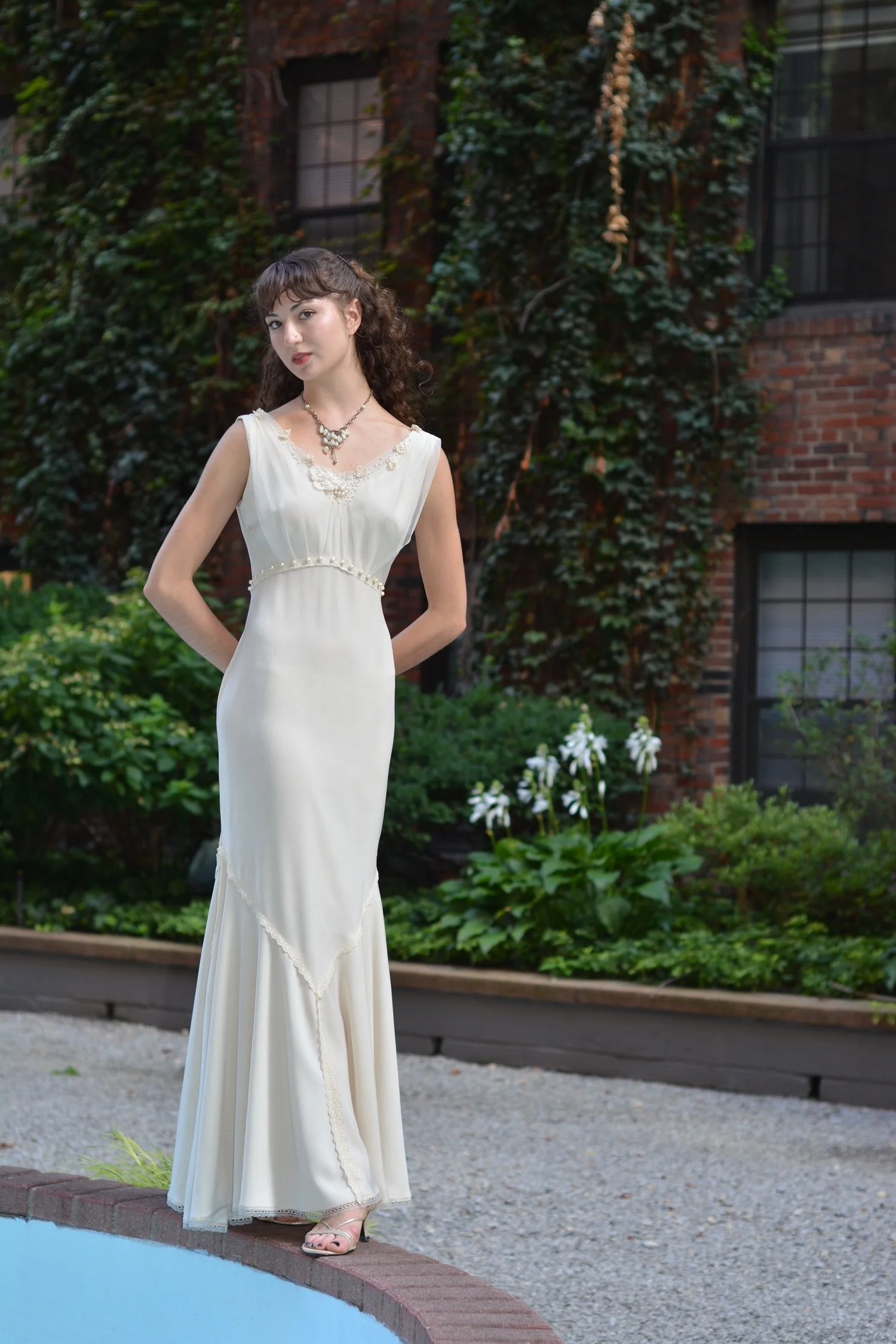 from my archives - mock-up of wedding dress in poly crepe nfs
