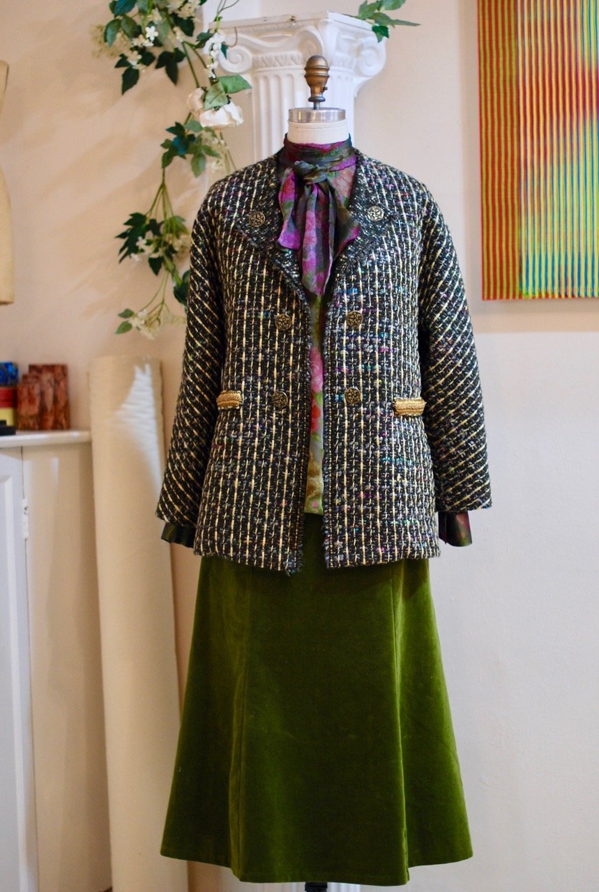Buy Skirt Jacket Suit Vintage 1960s Beige Rayon Shantung Custom Online in  India 
