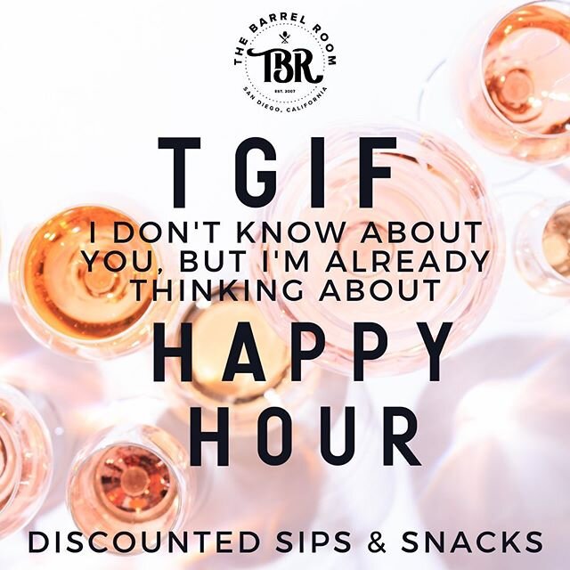TGIF it&rsquo;s time for #happyhour ! Who else is ready for the weekend?🍷