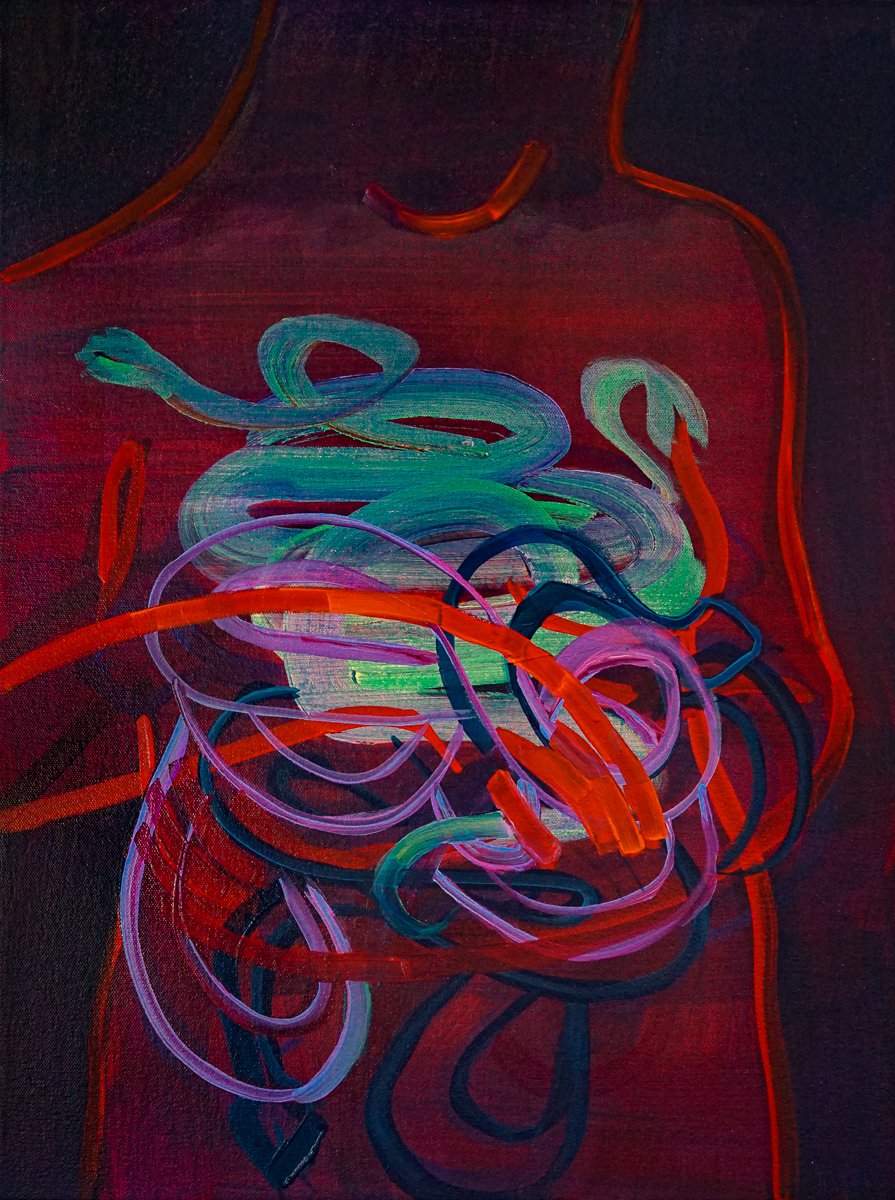  In My Guts, 18” x 24” acrylic on canvas, 2022 