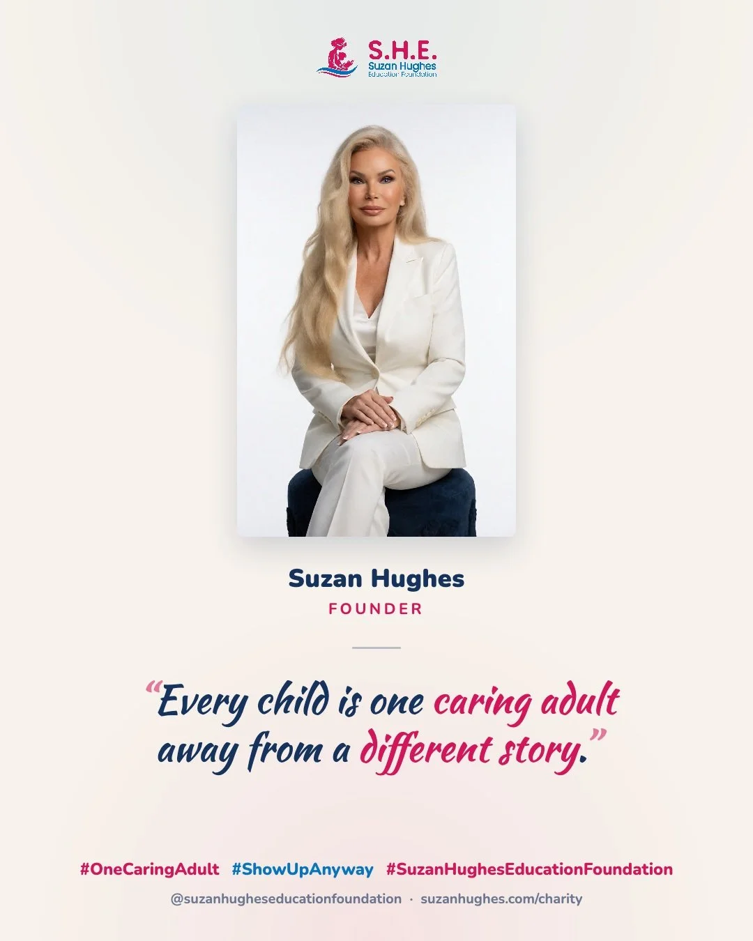 "Every child is one caring adult away from a different story." &mdash; Suzan Hughes

 For a child in foster care, kindness matters most when it comes back again and again. The same person at the door, the same voice at bedtime, the same pro