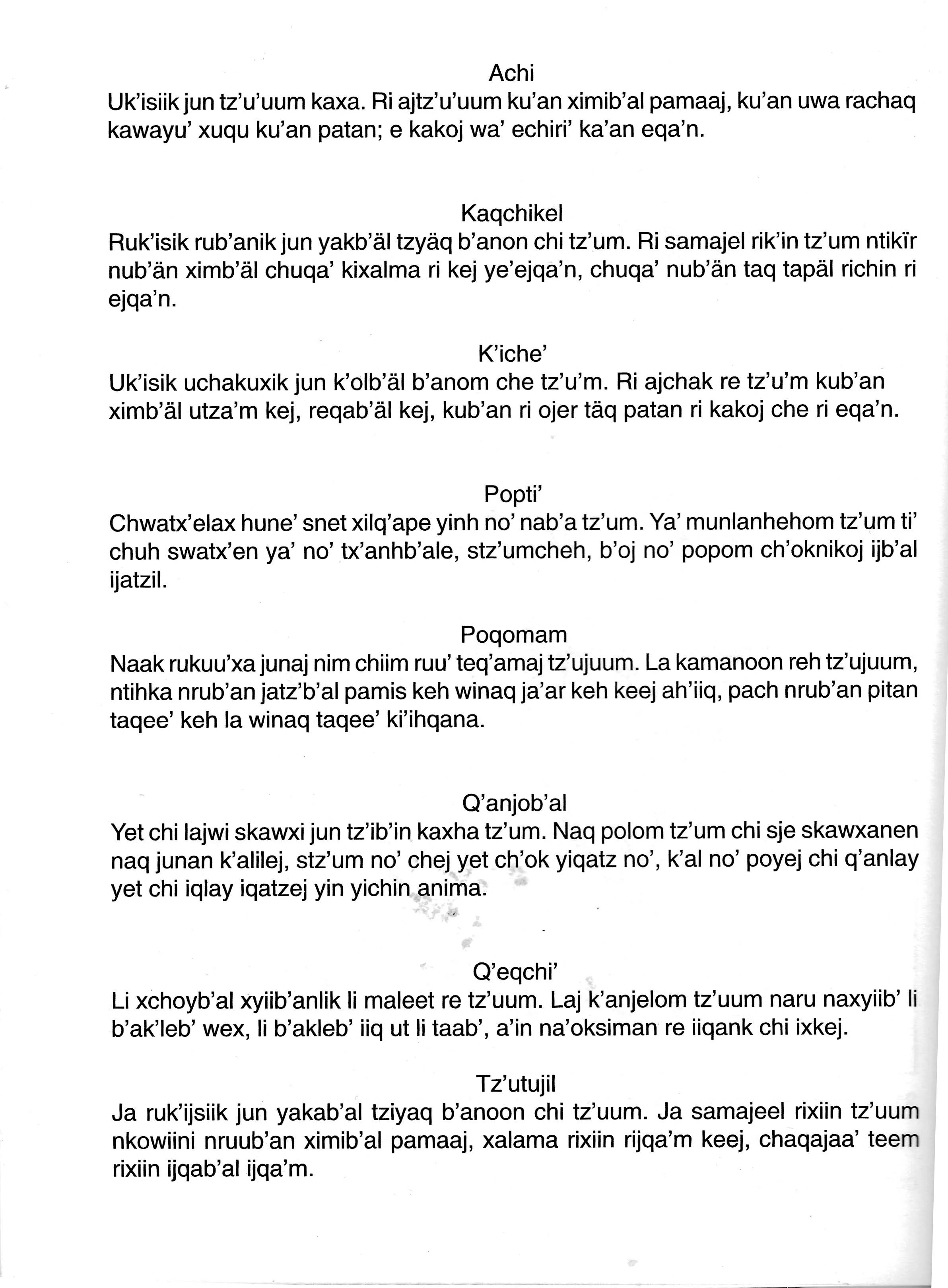 Mayan Languages