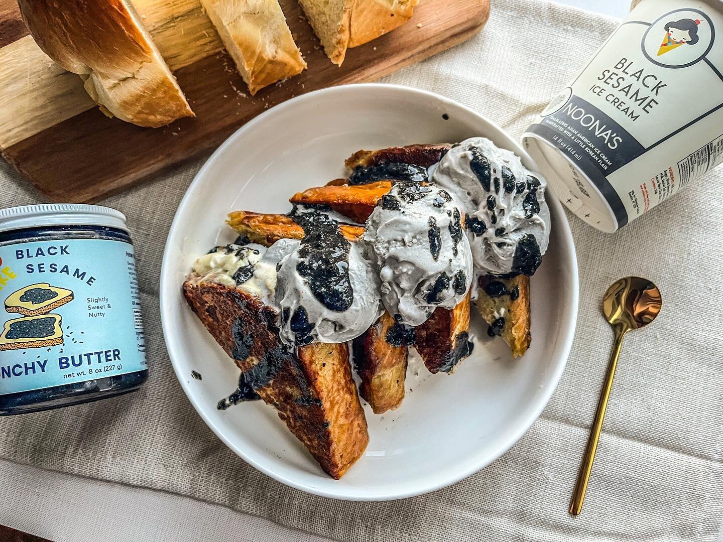 National Ice Cream for Breakfast Day is tomorrow, and we highly recommend eating ice cream for breakfast any day of the week! We&rsquo;re celebrating this fun day with french toast stuffed with lemony ricotta and topped with our Black Sesame Ice Crea