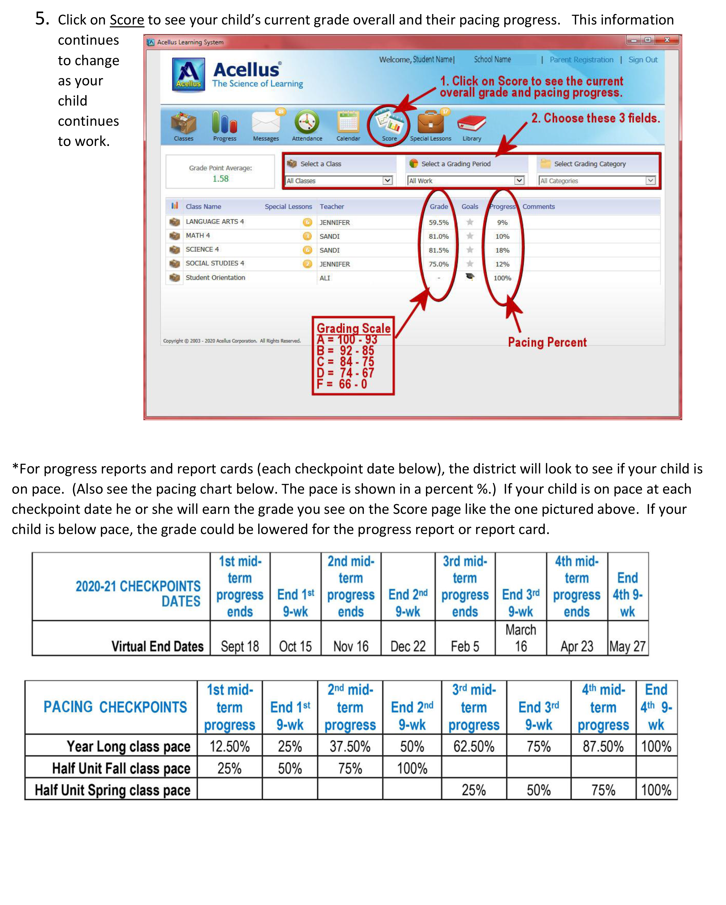 Viewing Your Child's Progress in Acellus — Assumption Parish Schools