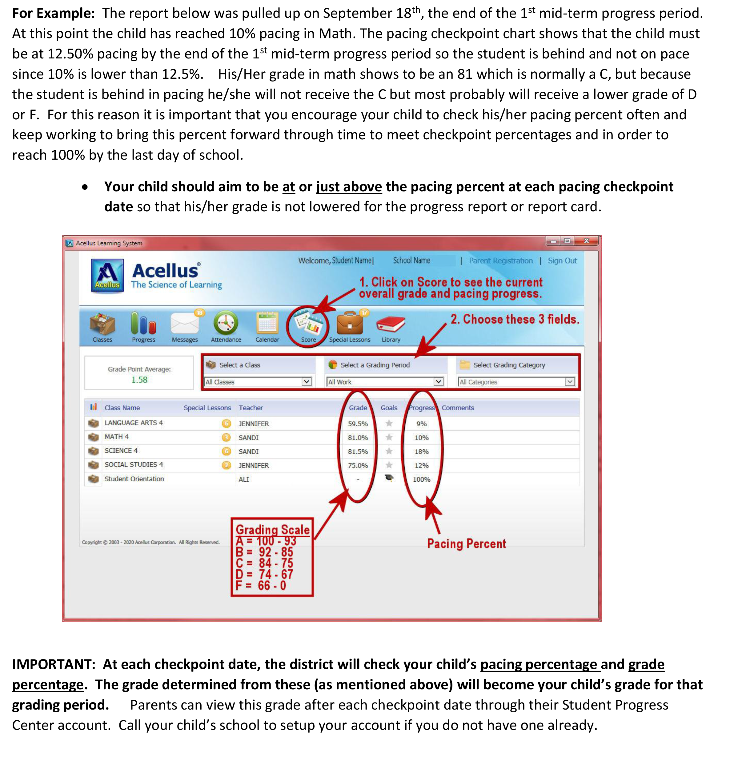 Viewing Your Child's Progress in Acellus — Assumption Parish Schools