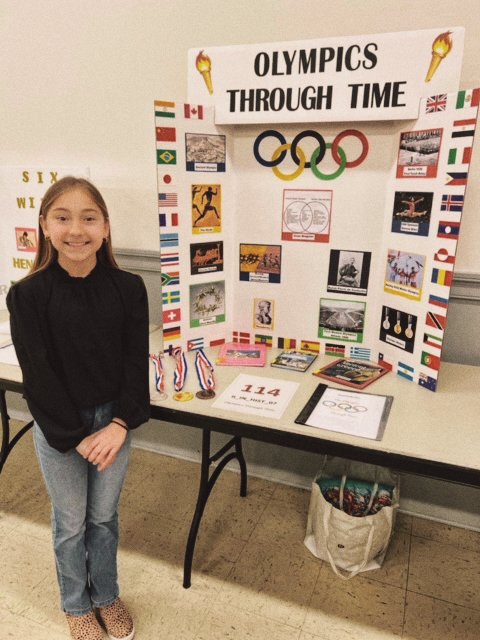   Aubrie Crochet, a sixth grader at Pierre Part Elementary, received fourth place for her presentation on the history of the Olympics at the 2023 Louisiana Social Studies Fair, which was held in Lake Charles.  