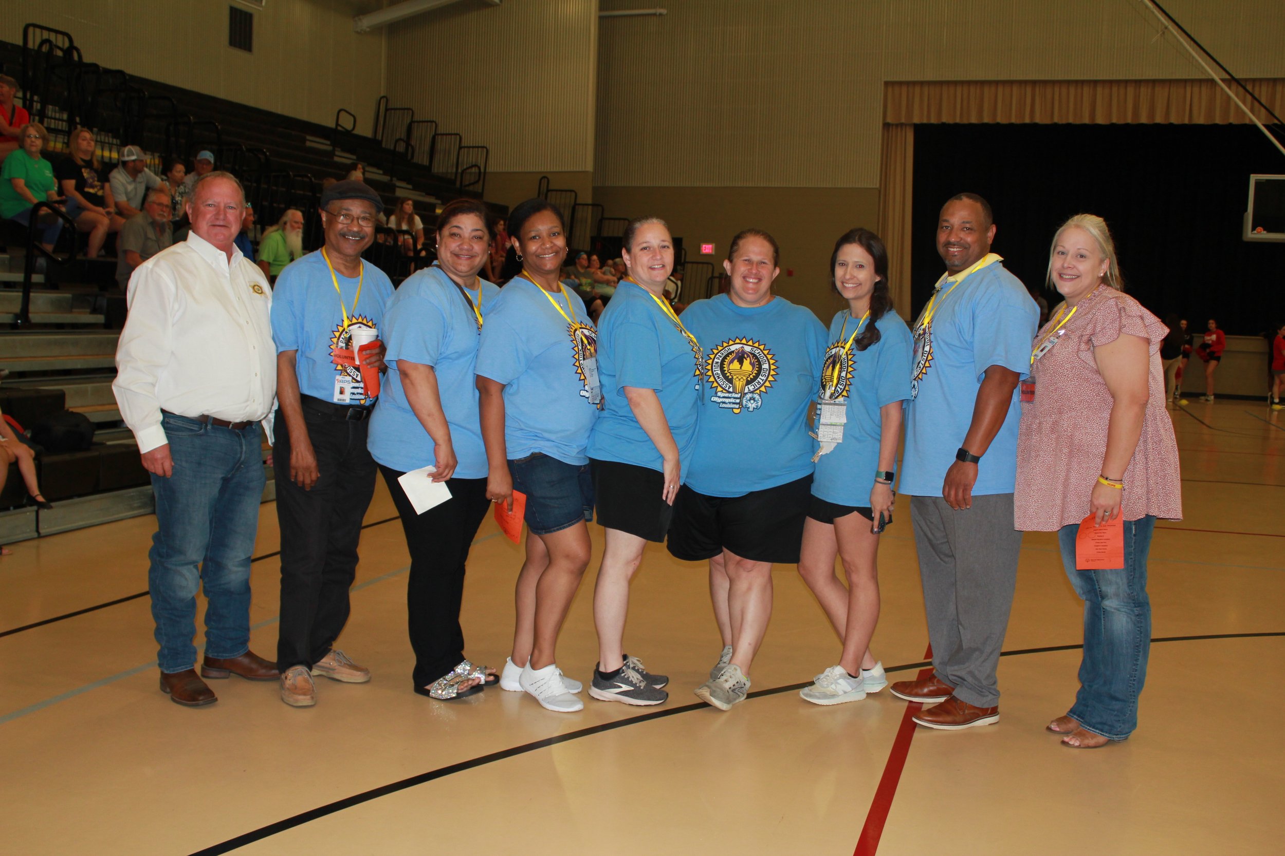  Pictured are those individuals who helped with organizing this year’s Assumption Parish Public Schools Special Olympics. They are, from left to right, Sheriff Leland Falcon, School Board Member Honoray Lewis, Special Education Director Margaret Cage