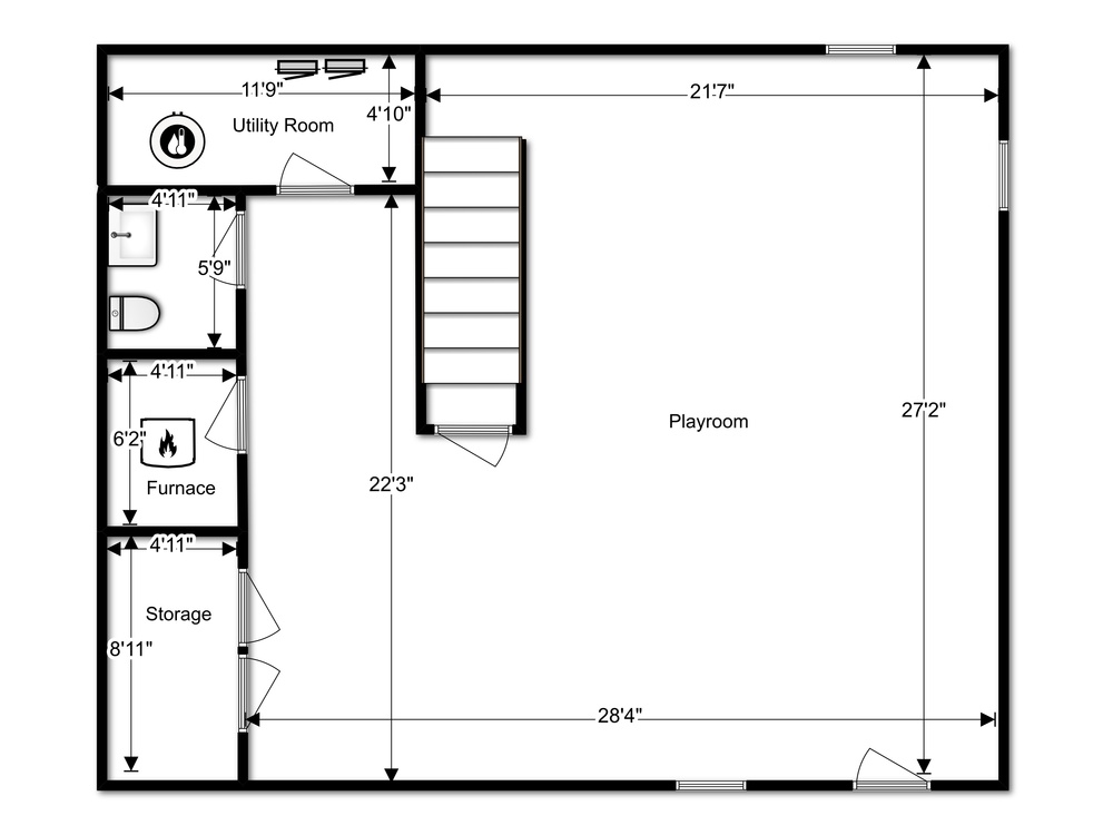 Floor Plans Js O Connor Real Estate, 1000 Square Foot Basement Floor Plan
