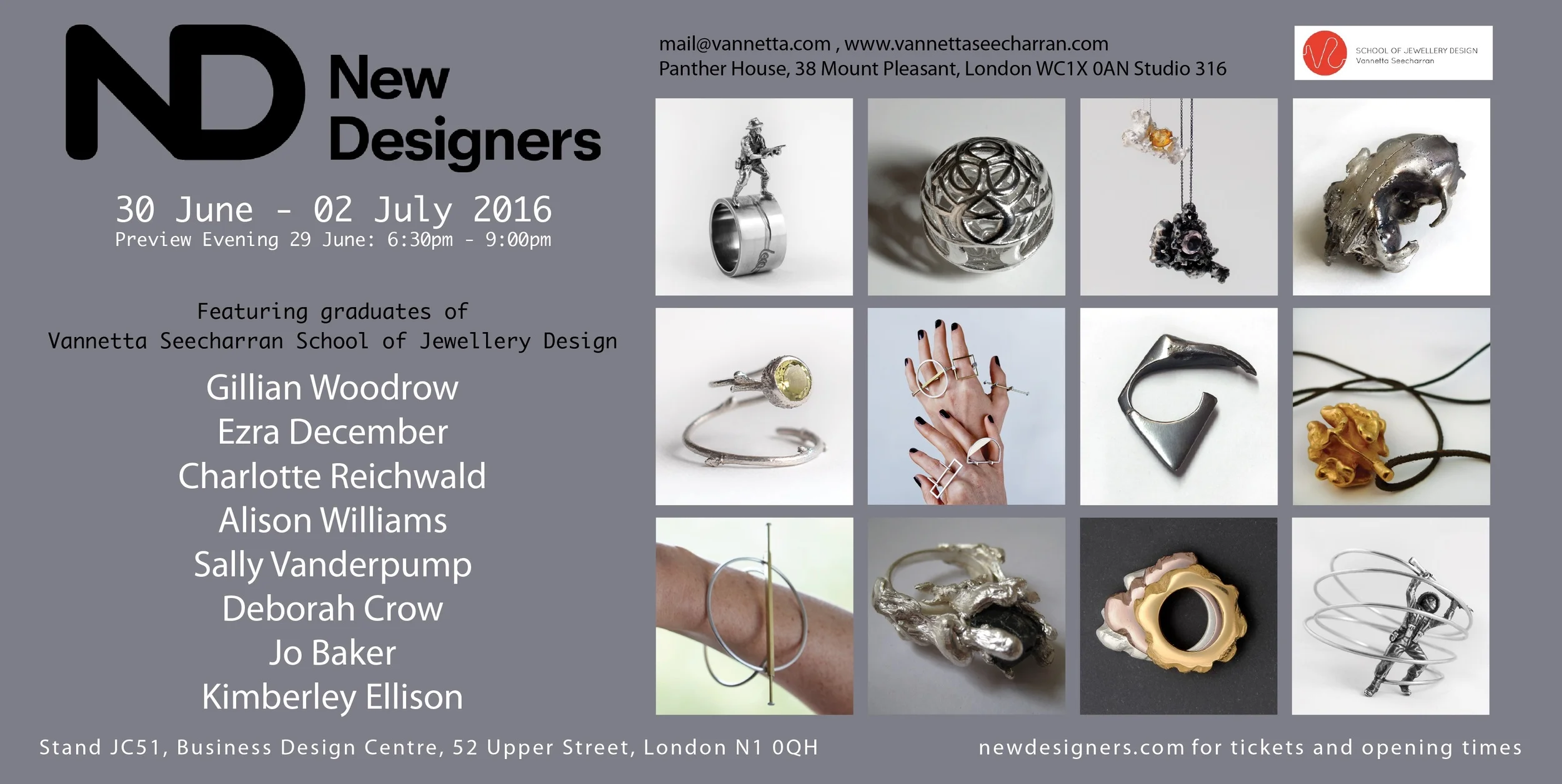 flyer invitation for New Designers 2016