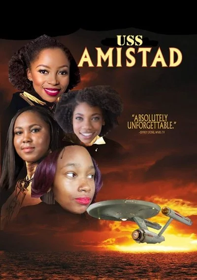 Satirische Fotomontage des Posters eines fiktiven Star-Trek-Films namens USS Amistad aus Das Letzte Wiki.