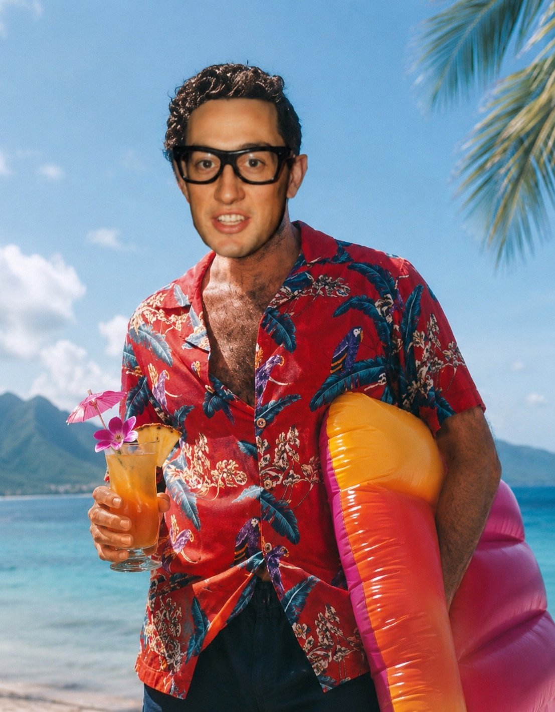KI-Fotomontage eines fiktiven Sängers namens "Buddy Holliday" in Anlehnung an den tatsächlichen Sänger Buddy Holly. Bild aus dem satirischen Lexikon Das Letzte Wiki.