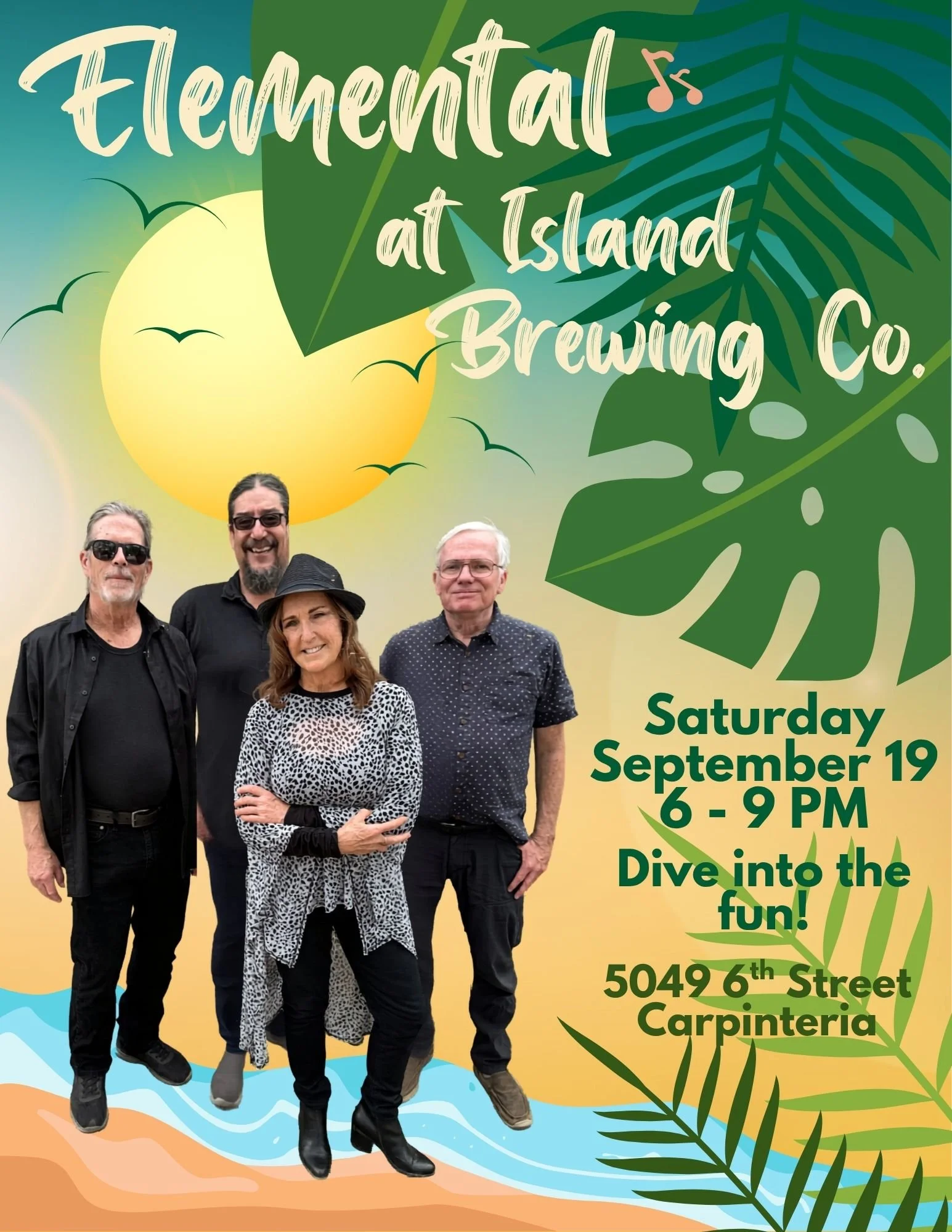 Live Music: The Elementals, 6-9 pm / Food Truck: SB Food Connection