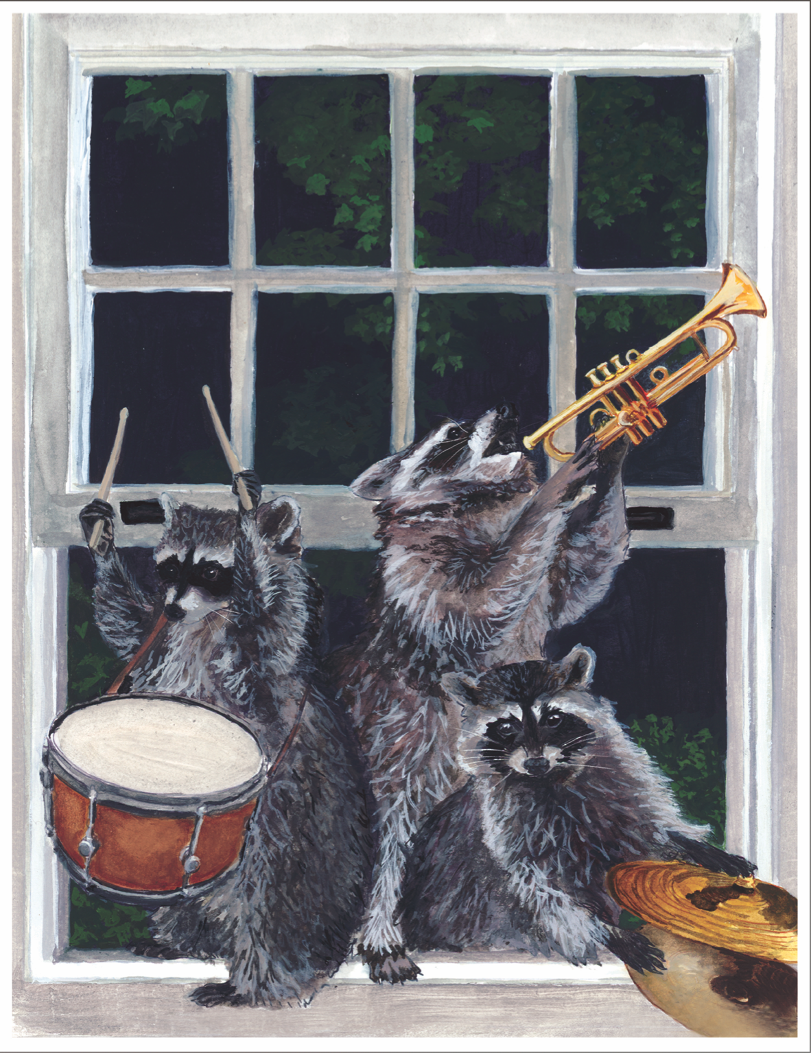 Raccoon Band Print