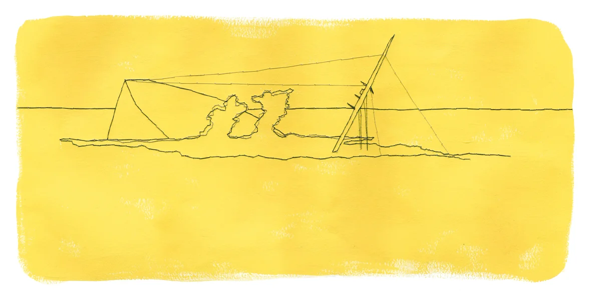 How to Abandon Ship Acrylic and Hand-Stitching on Paper
