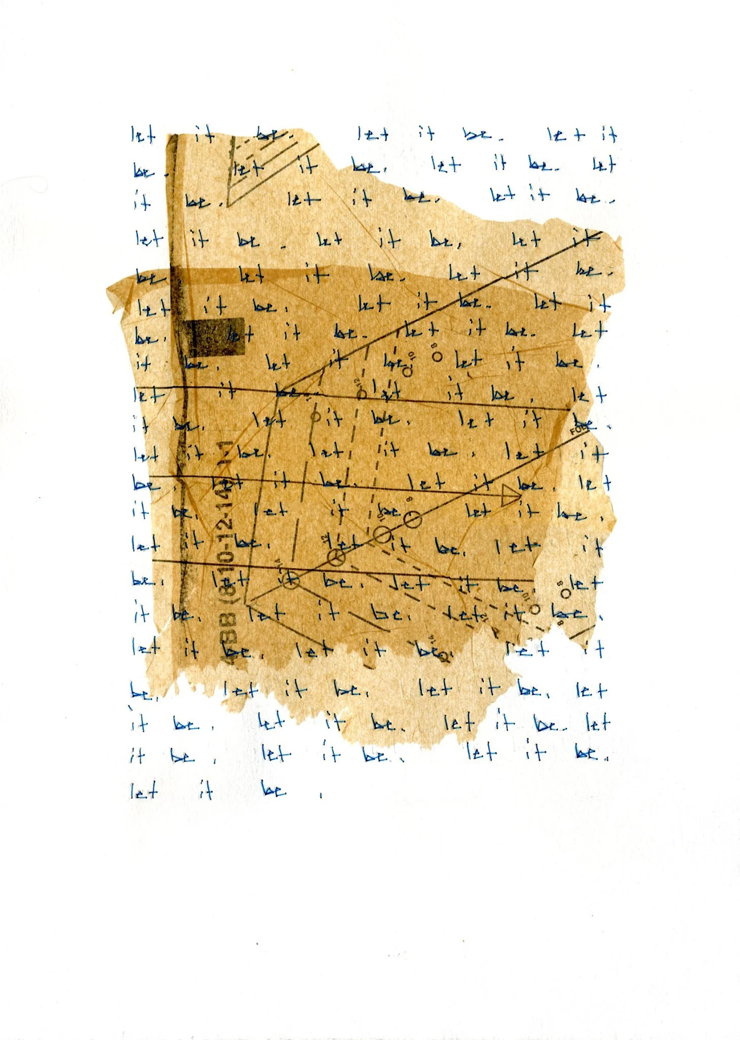 Meditations on Getting It Right collagraph and hand sewn text on paper (for purchase, contact Portland Art Museum Rental Sales Gallery )