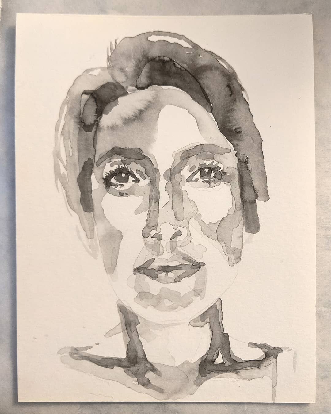 Postcard Number 30.
These postcards are always a gift of a little bit of myself going out to you... This one maybe a little bit more straightforwardly so. This self-portrait is an exploration in letting the medium (ink) do its thing. Allowing the ink