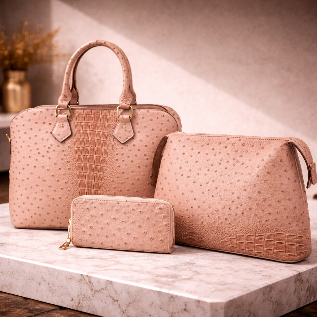Blush Three Piece Handbag