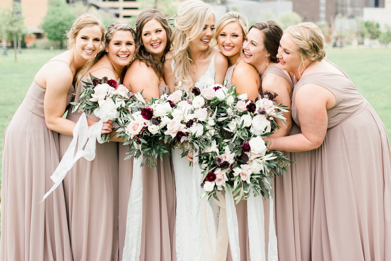 12 Wedding Party Bridesmaids Bouquets Maid of Honor.jpg