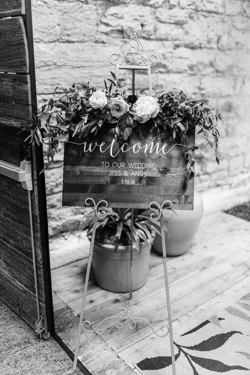17 Wedding Reception Welcome Sign Flowers Easel.jpg