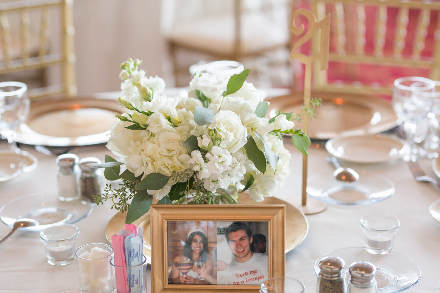 13 Wedding Reception Centerpiece Gold Frame Compote Flowers.jpg