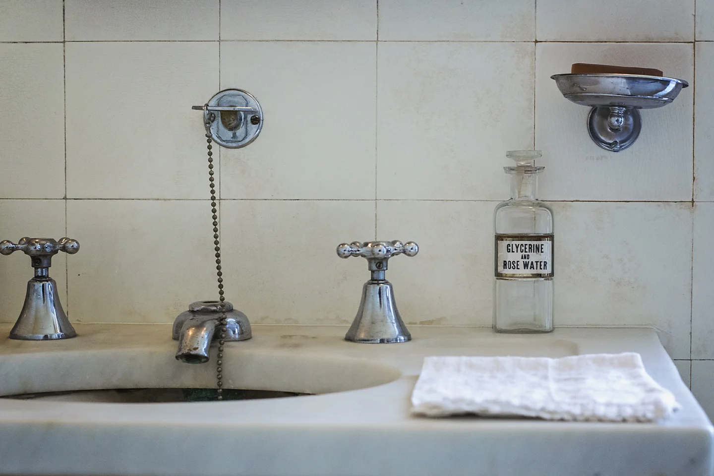 A shot from inside his mothers bathroom