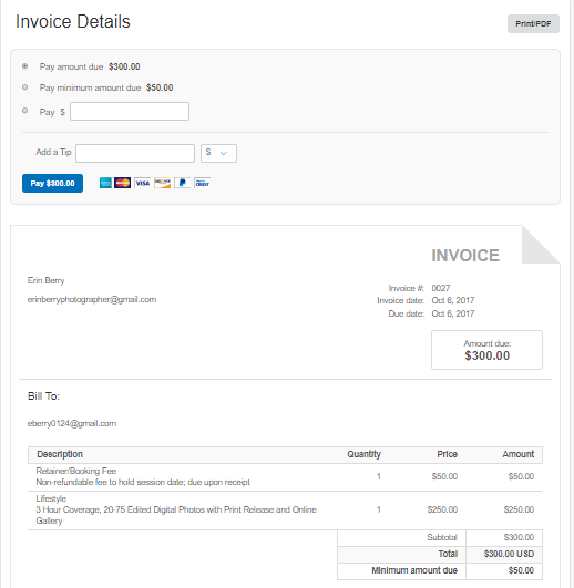 example of an invoice