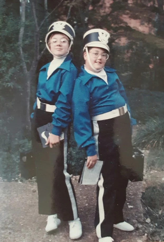 Rockin' the band uniform at my middle school.