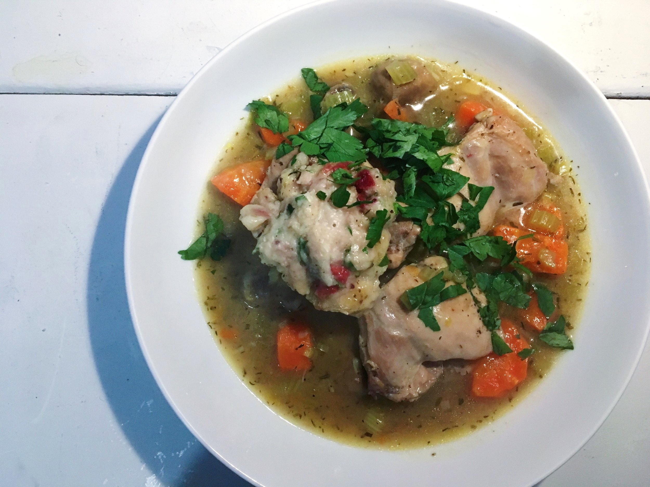 Brown Butter Chicken Stew With Cranberry Parsley Dough Boys The