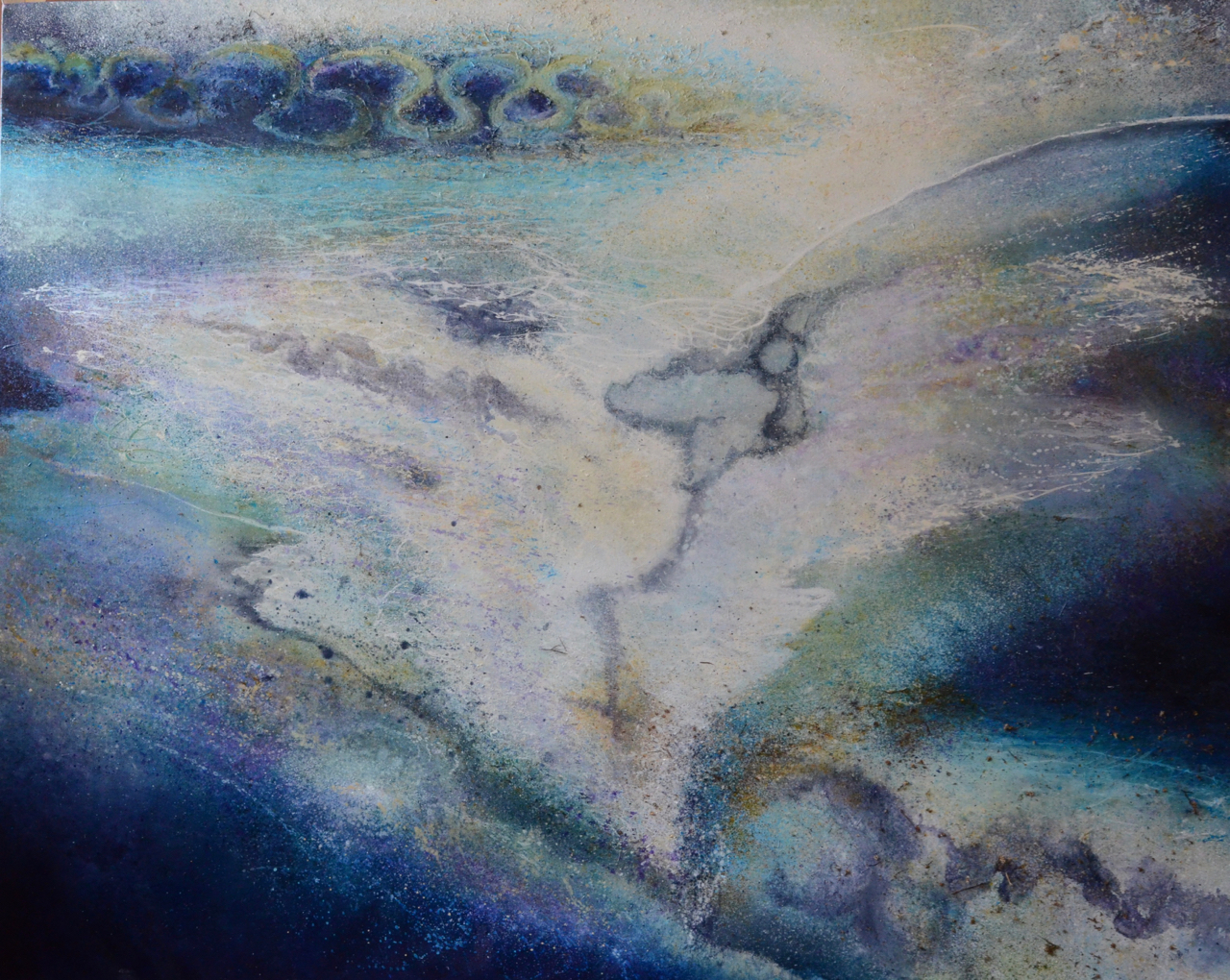 Soar, 2017, oil and star asters on canvas, 4'x5', status: private collection, Massachusetts