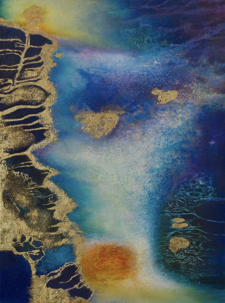 Foundations of Soul, 2016, 24k gold leaf, earth and oil on canvas