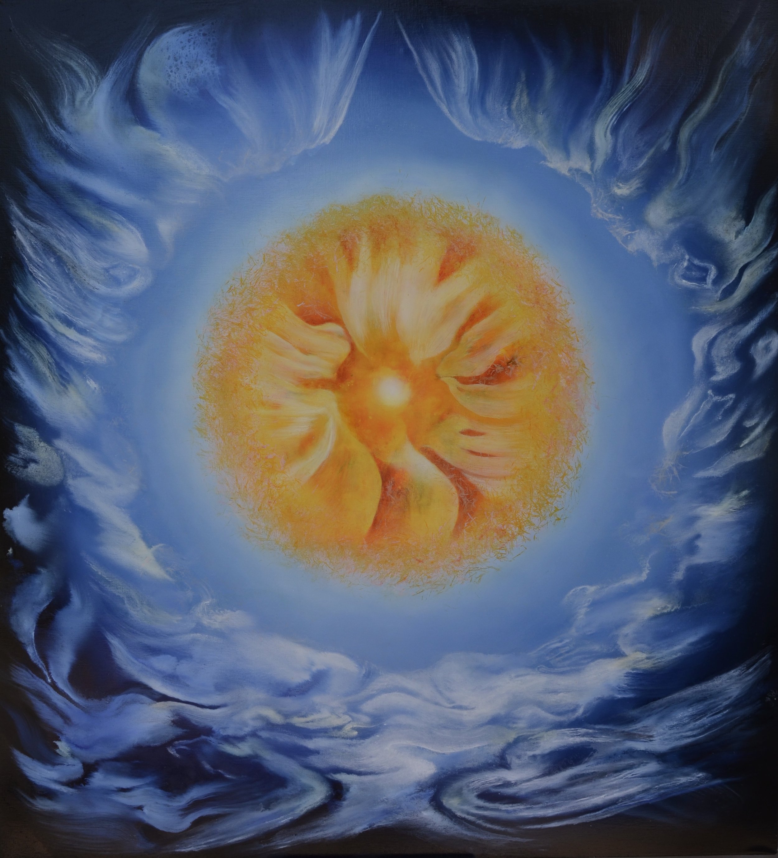 "Sacred Beginnings/Angel Series", Archangels - Messengers of the Beginning, 2024, 66"x60", oil on linen