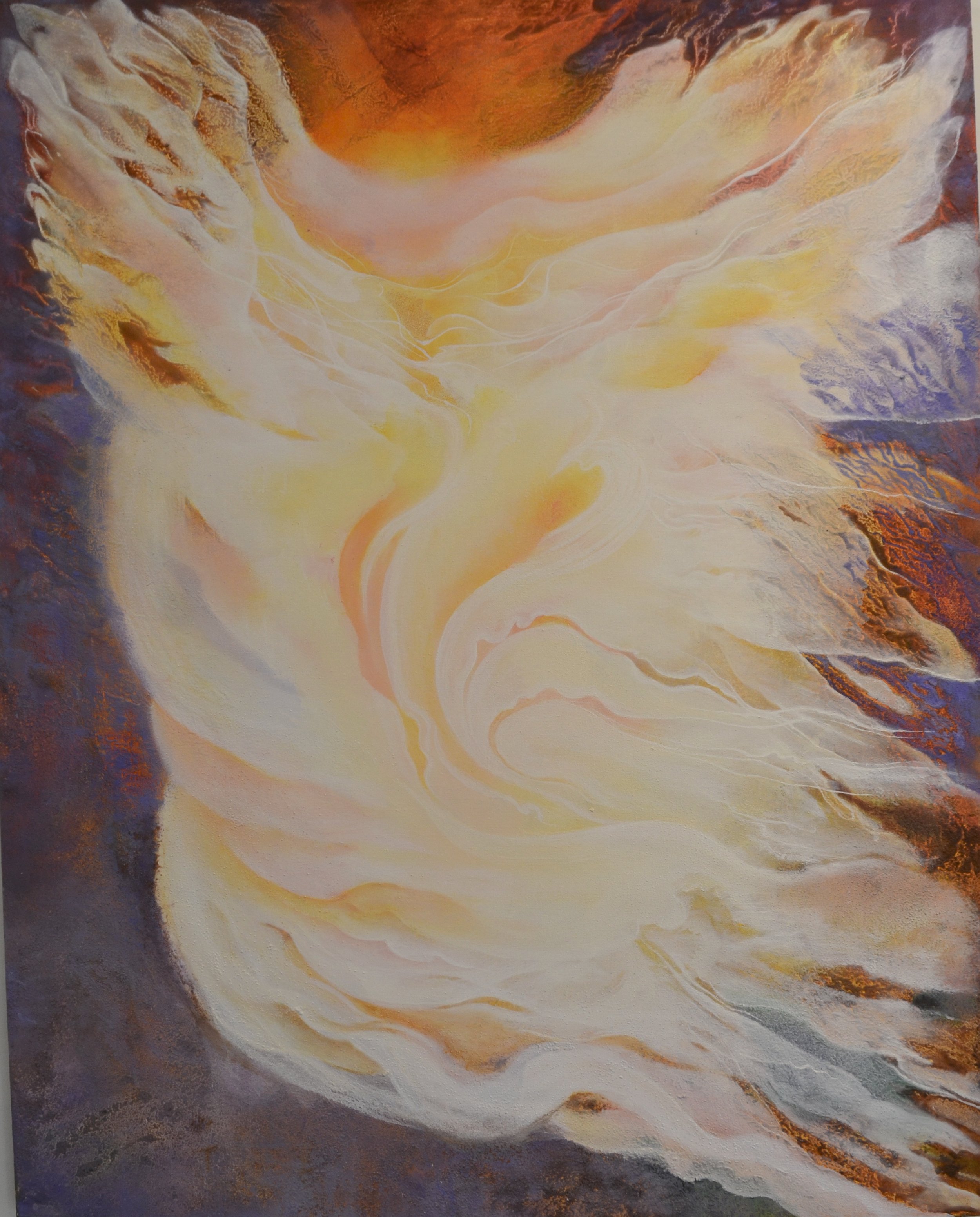 "Sacred Beginnings/Angel Series", Angel - Guardian Angel, 2024, 60"x48", oil and earth on linen, Private Collection, Troy, NY