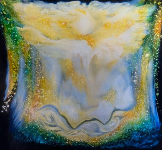 "Sacred Beginnings" Series, Cherubim - Angels of Light and Harmony, 2024, oil on linen 72" x66", status: private collection