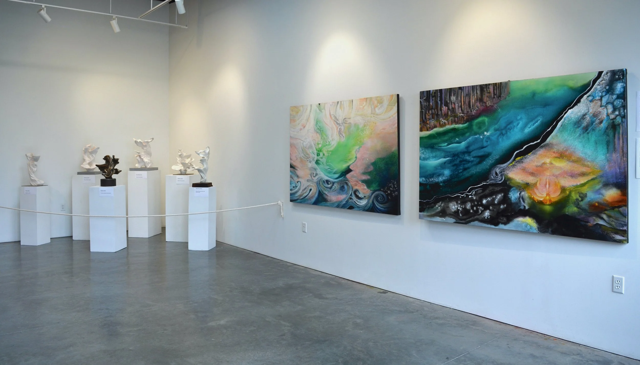 Dynamis, Exusiai and Porcelain Sculptures at Lightforms Art Center, Hudson, NY July 2024