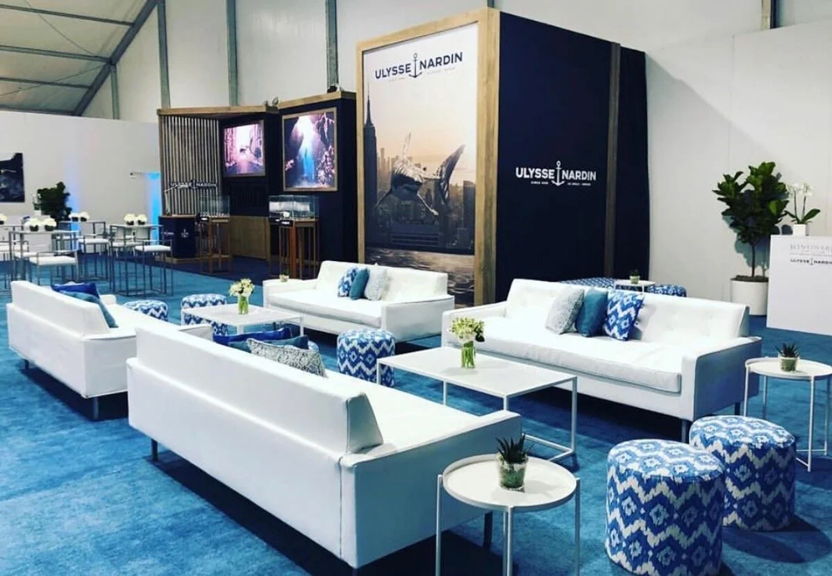 modern lounge furniture rentals for events in miami. hospitality suite lounges, VIP lounges, conference lounges in miami.