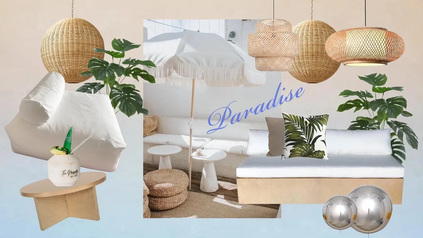 The Paradise Lounge look. A combination of warm, natural elements balanced with soft tone fabrics and an added touch of plants and rattan 🌴 
.
.
.
.
.
.
.
.
#eventfurniturerental #eventrentalsmiami #eventdesign #eventdecor #eventinspo #wellness #wel