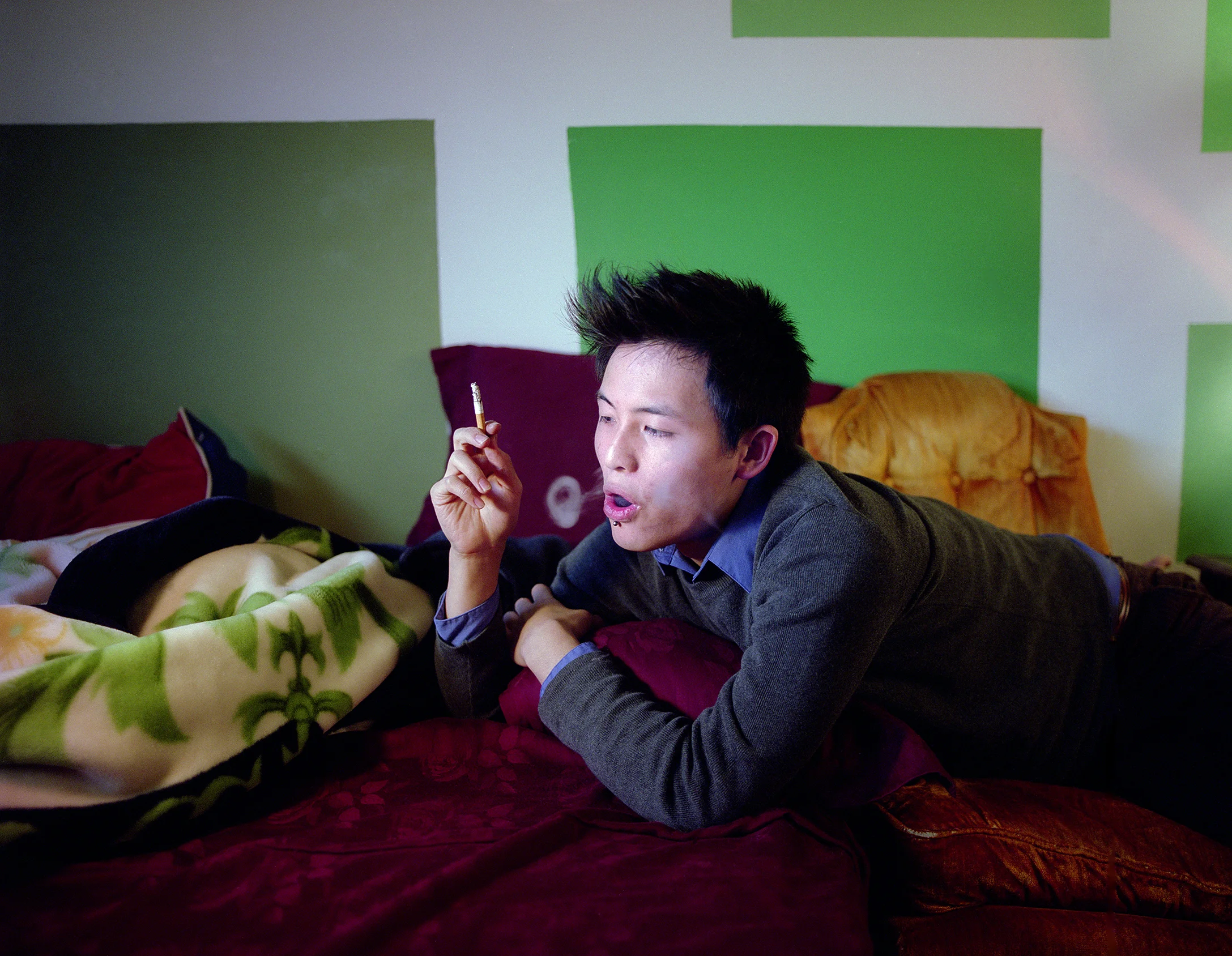 Steve Blows Smoke Rings in his Bedroom, 2005