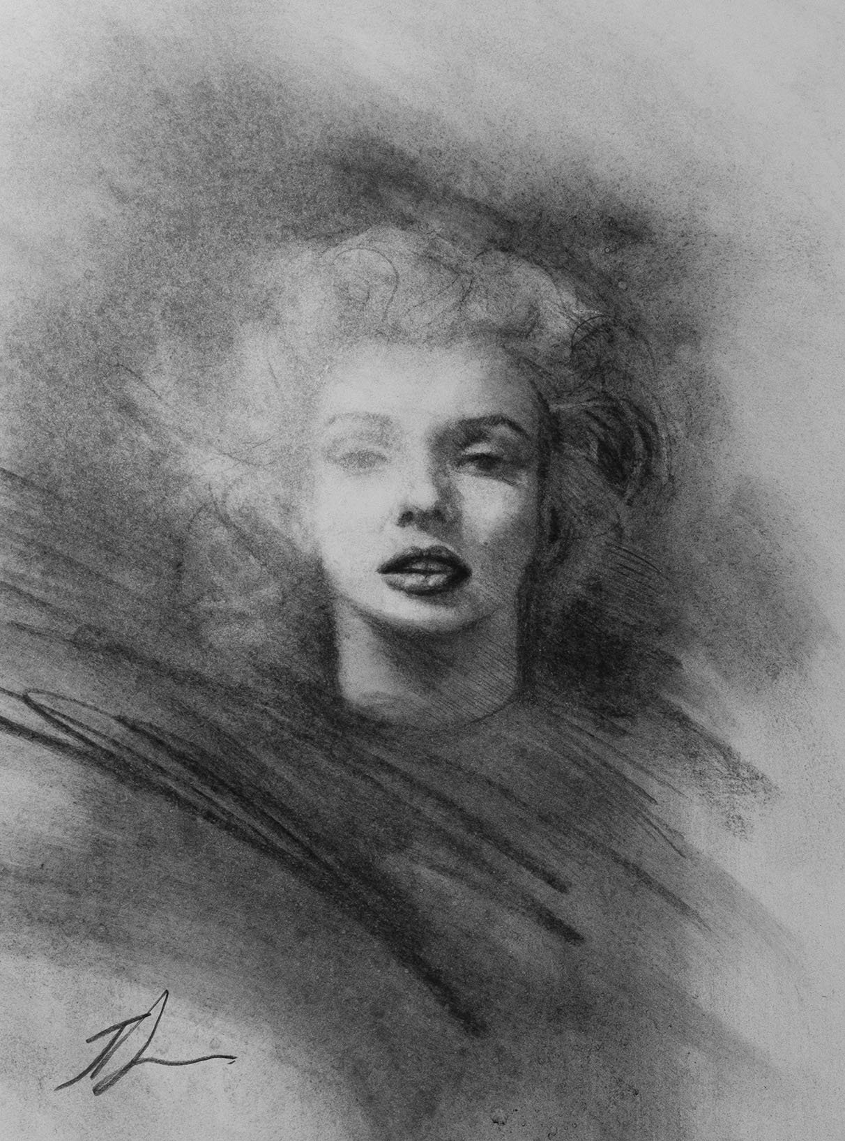  “Blonde”  Charcoal on paper. 26cm x 30cm.  Available . 