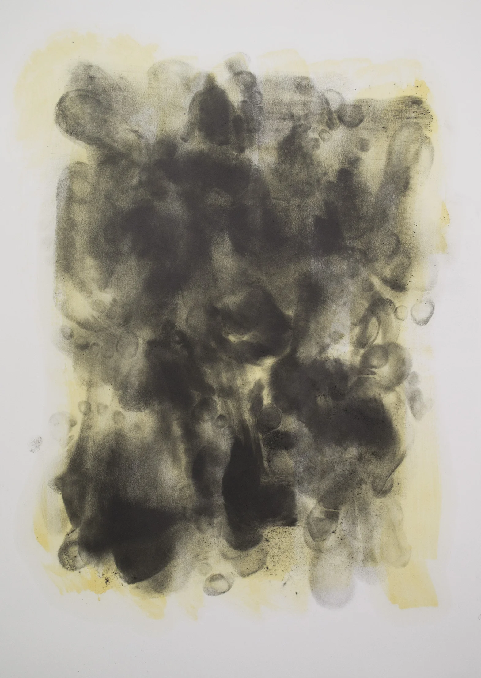 Carbon Footprint 3 (dark side of the dawn), graphite and linseed on paper, copyright Patrick O'Donnell and Dawie Zhang