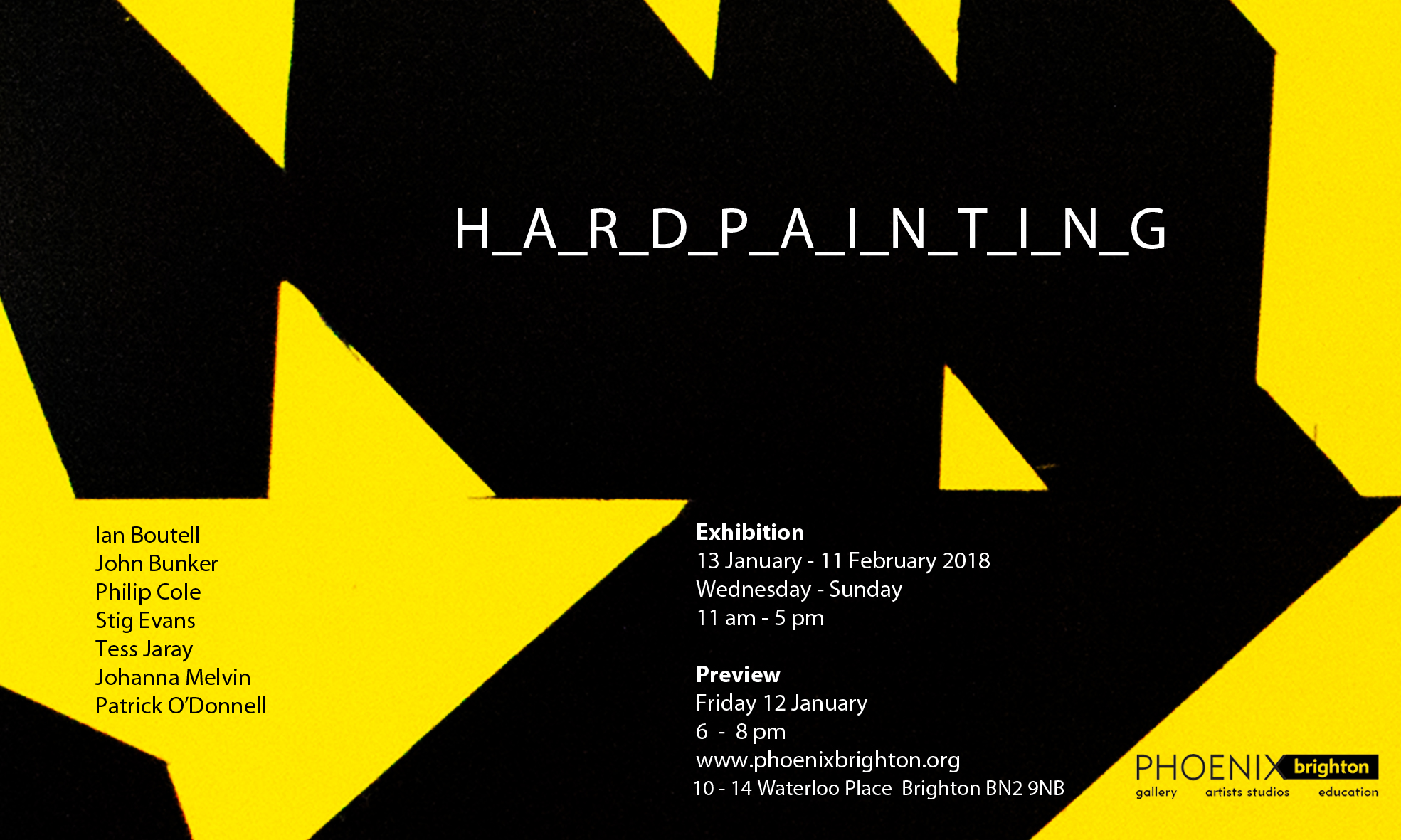 Exhibition flyer by Patrick O'Donnell (image detail from Neverending by Ian Boutell)